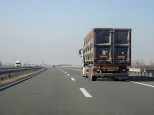 A Truck on an Expressway