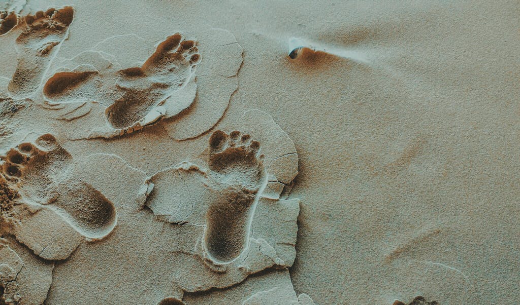 Person Foot Prints on Sands Photo