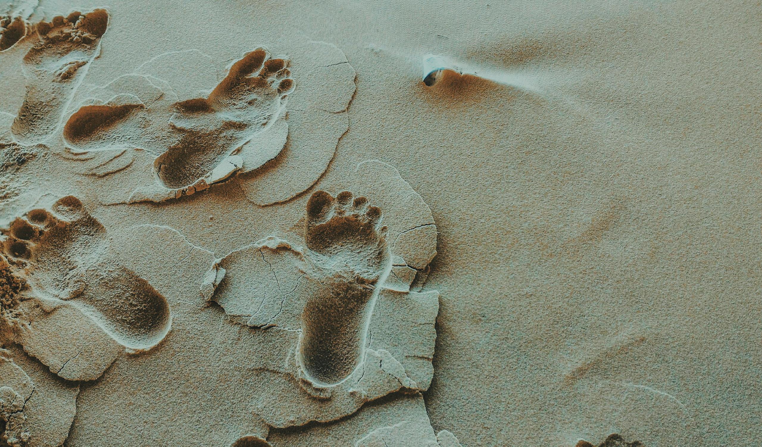 Person Foot Prints on Sands Photo